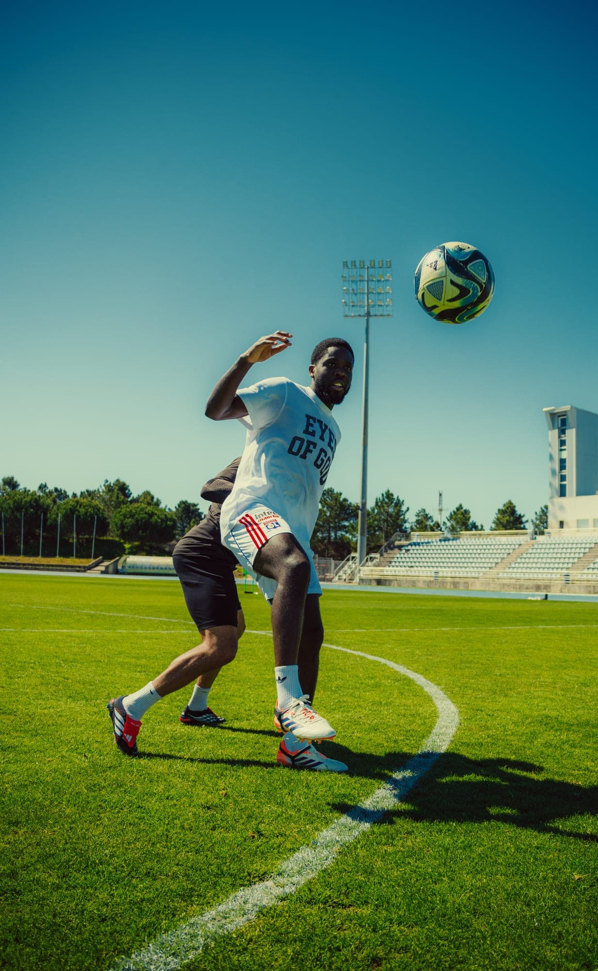 Footballer training on pitch at Apex Football Performance camp