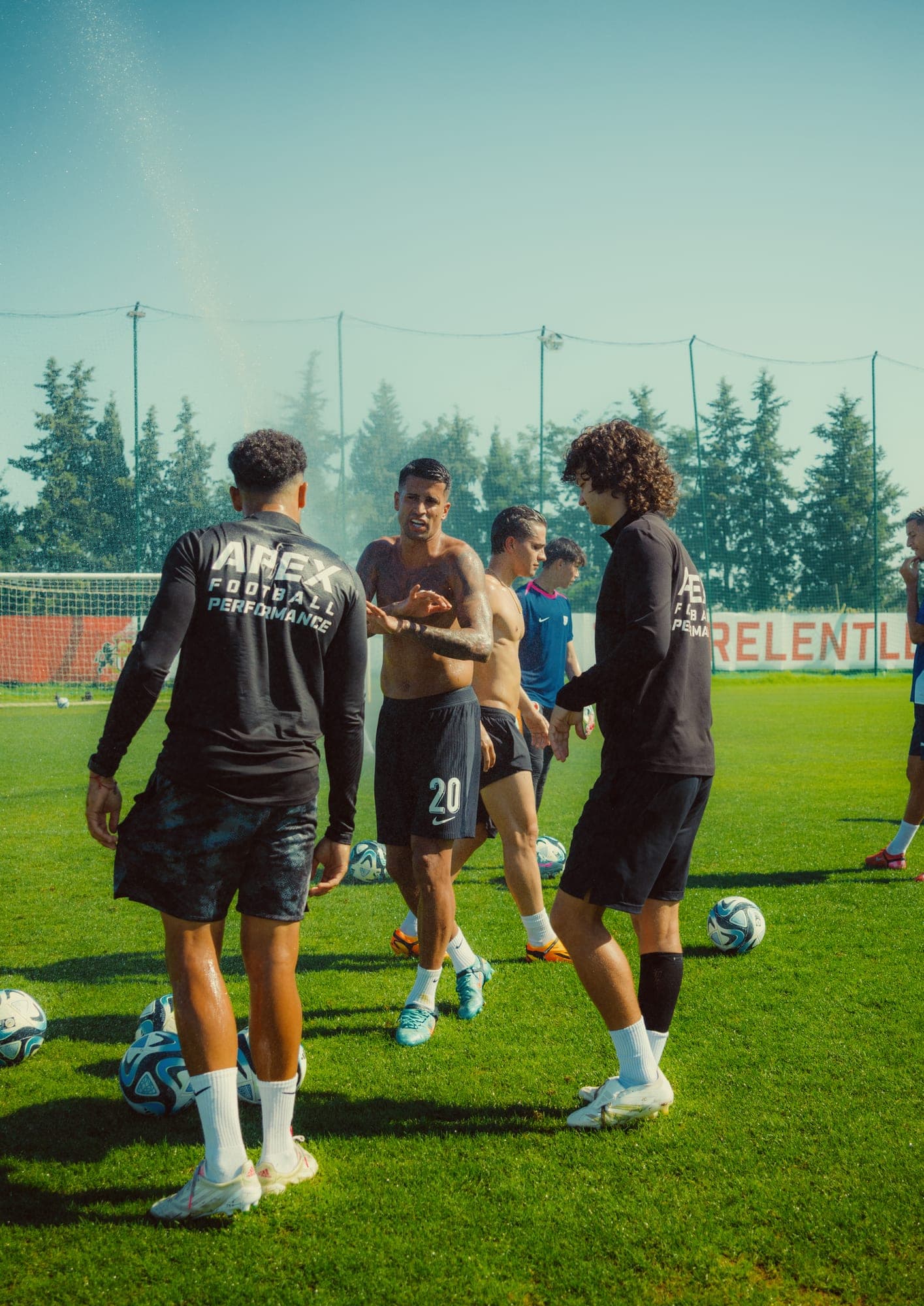 Footballer in motion during Apex Football Performance training